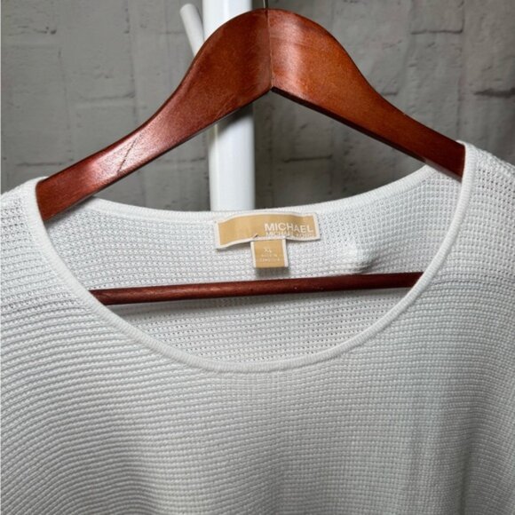 Michael Kors White Long Sleeve Batwing Knit Tunic, in Women’s Size XL - Picture 3 of 14
